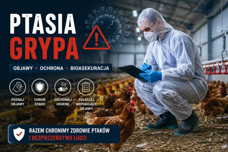 Ptasia grypa – hodowca w kombinezonie ochronnym kontroluje kury w kurniku